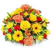 Thoricourt Fleuriste en ligne - Arrangement funéraire orange et jaune Bouquet