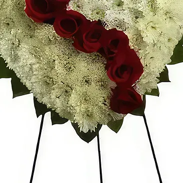 Coatzingo flowers  -  Red Roses Heart Wreath  Flower Bouquet/Arrangement