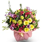 Dong Chen Online blomsterbutikk - Gulrosa og lilla blomster Bukett
