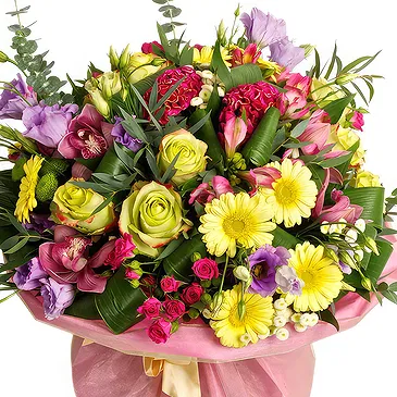 Oman flowers  -  Yellow pink and purple flowers Flower Bouquet/Arrangement