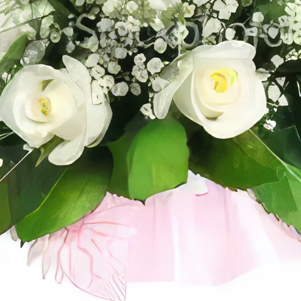 Tenerife květiny- Měkká bílá Romance Kytice/aranžování květin