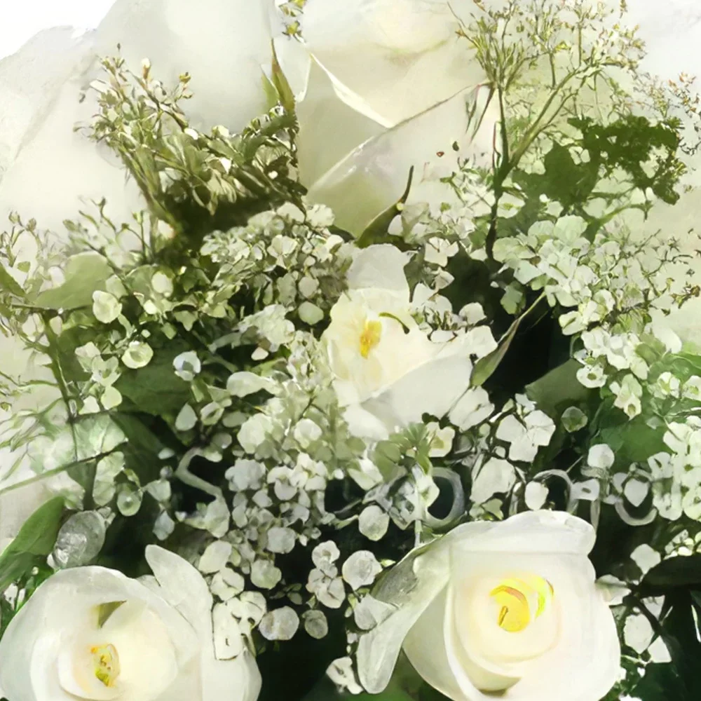Tenerife květiny- Měkká bílá Romance Kytice/aranžování květin