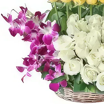 Ad Dilam blomster- Sunny Basket Blomsterarrangementer bukett