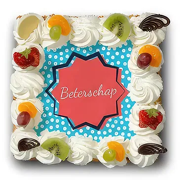 Schoondijke flowers  -  Whipped cream cake 'Get well soon' Flower Bouquet/Arrangement
