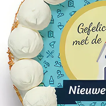 Schoondijke flowers  -  Whipped cream cake 'New Home' Flower Bouquet/Arrangement