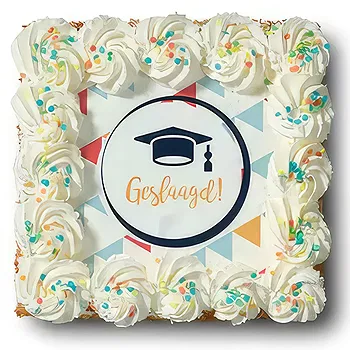Amsterdam flowers  -  Whipped cream cake 'Passed' Flower Delivery