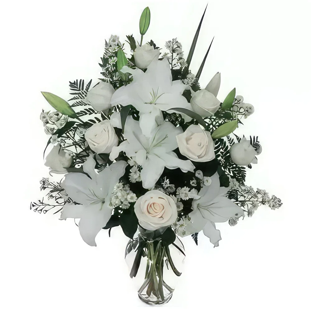 بائع زهور أنقرة- جمال اللون الأبيض باقة الزهور