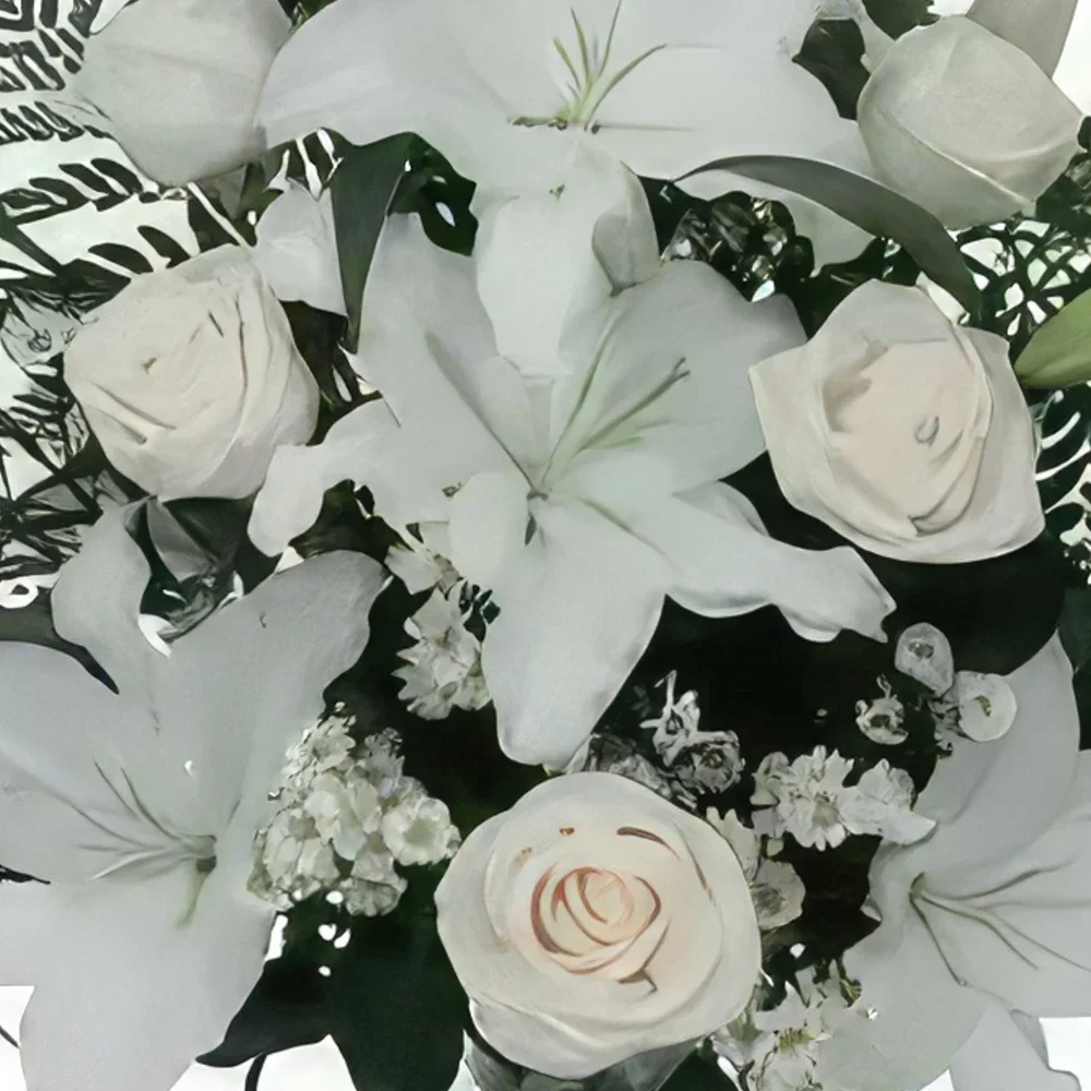 Berlin kwiaty- Piękna biała Bukiet ikiebana