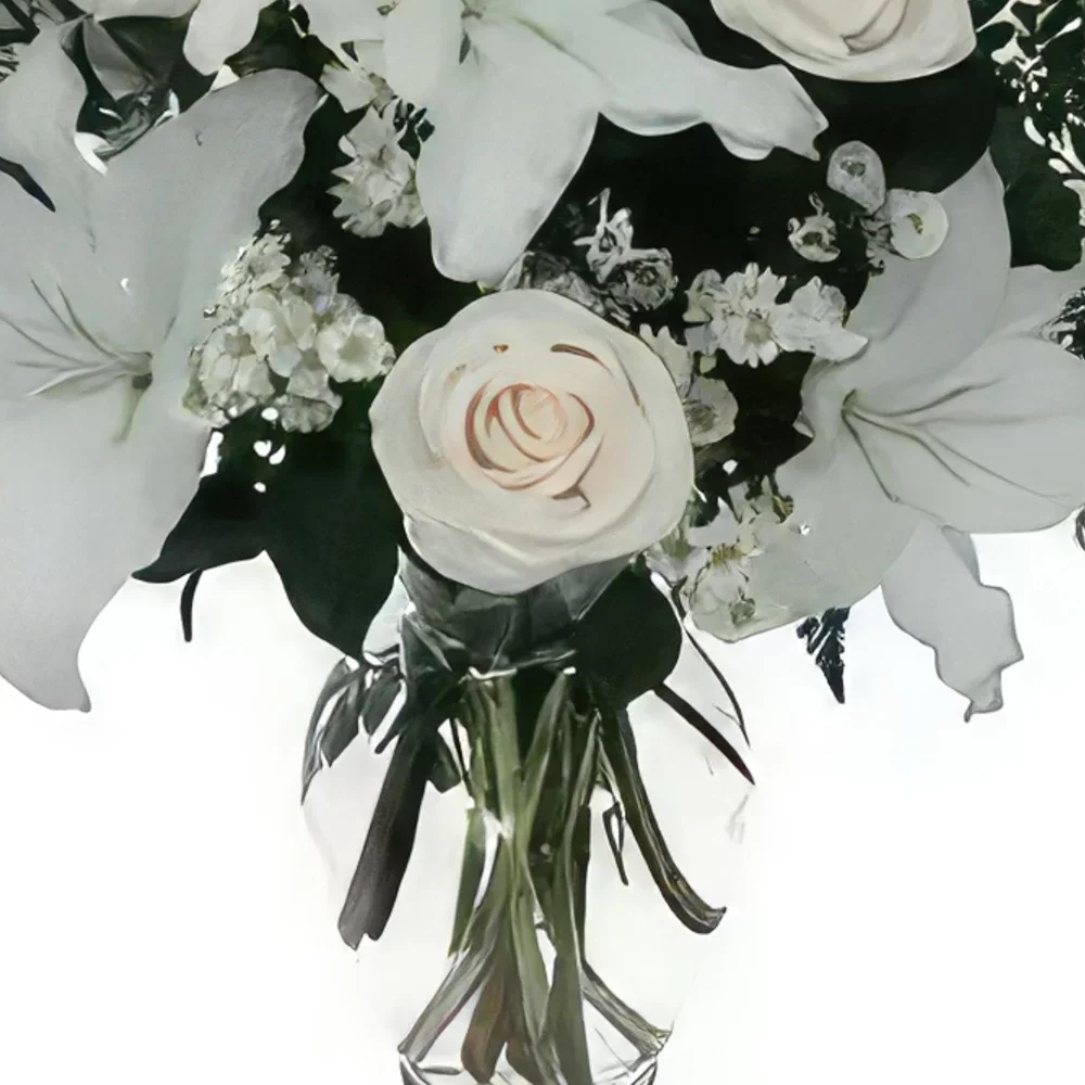 بائع زهور كيزانوفا- جمال اللون الأبيض باقة الزهور