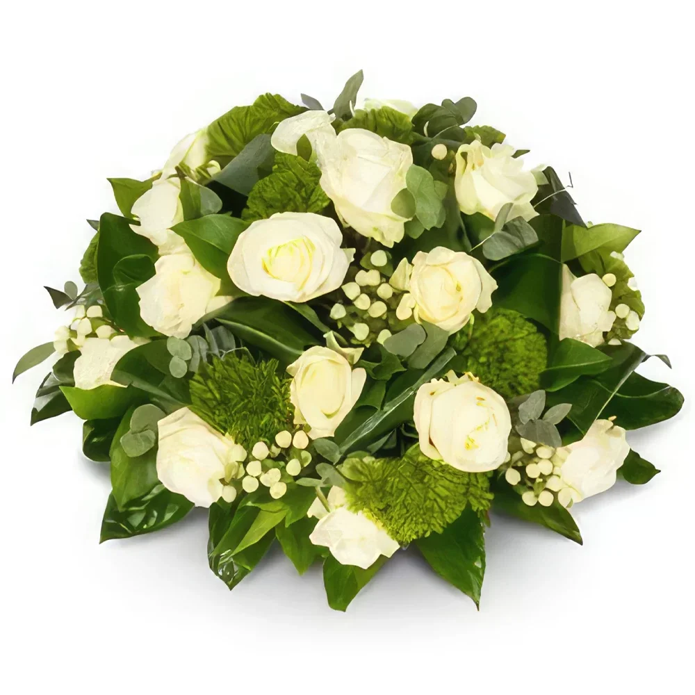 fleuriste fleurs de La Haye- Biedermeier blanc avec du vert Bouquet/Arrangement floral