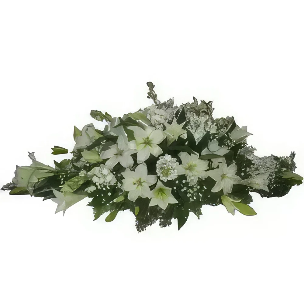 Verona flowers  -  White Casket Spray  Flower Bouquet/Arrangement