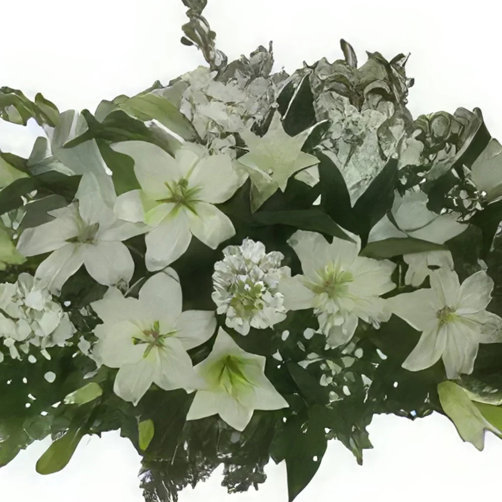 Verona flowers  -  White Casket Spray  Flower Bouquet/Arrangement