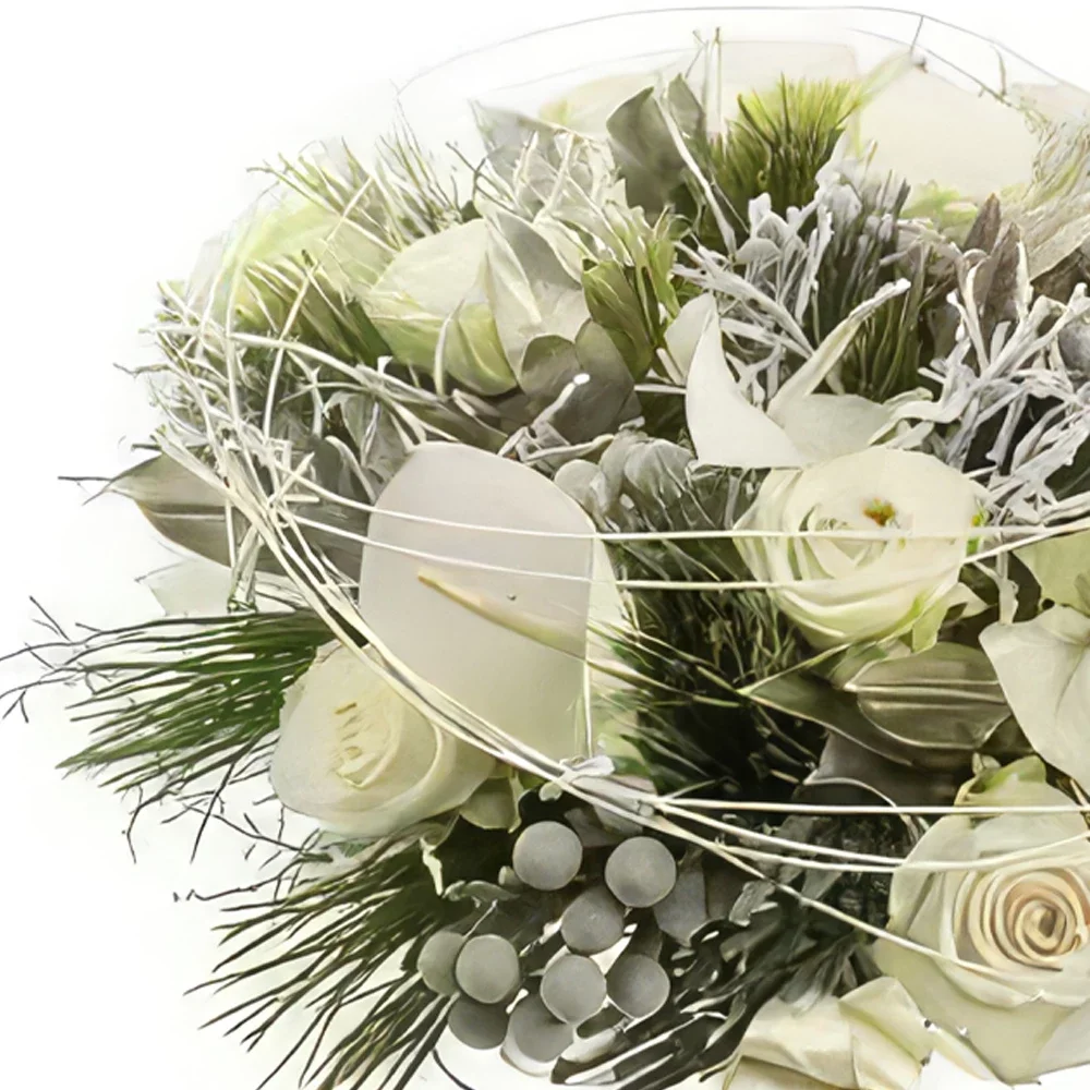 Λισαβόνα λουλούδια- Λευκά Χριστούγεννα Μπουκέτο/ρύθμιση λουλουδιών