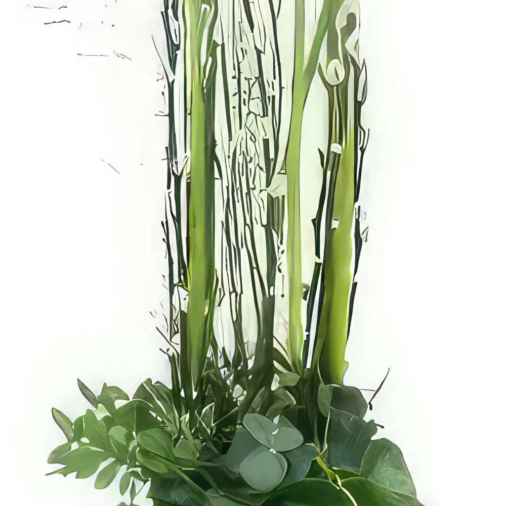 Pau bloemen bloemist- Witte compositie in hoogte Lima Boeket/bloemstuk