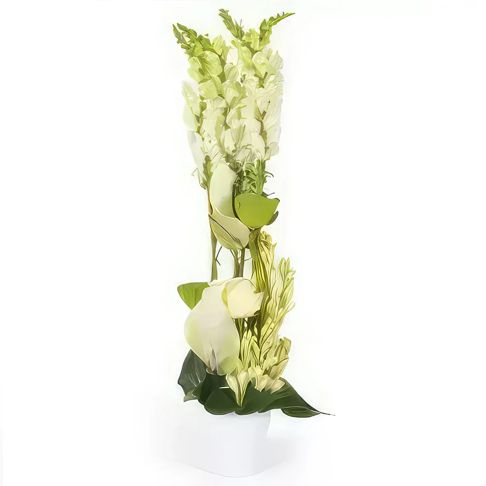 Paríž kvety- Biela kompozícia Sissi Aranžovanie kytice
