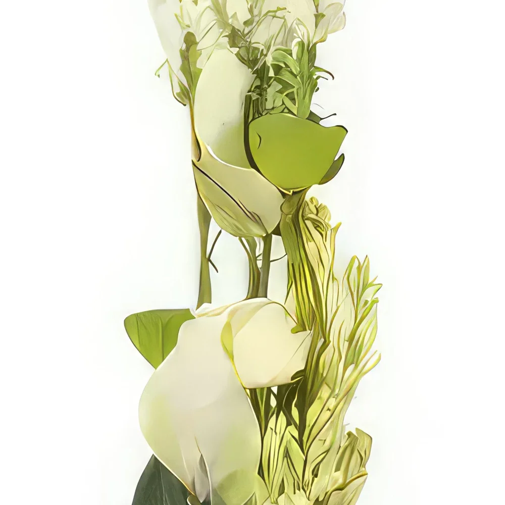 Lyon-virágok- Fehér kompozíció Sissi Virágkötészeti csokor