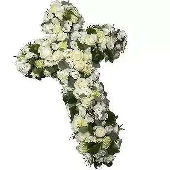 Ayer Puteh blomster- Hvide kors begravelse Blomst Levering