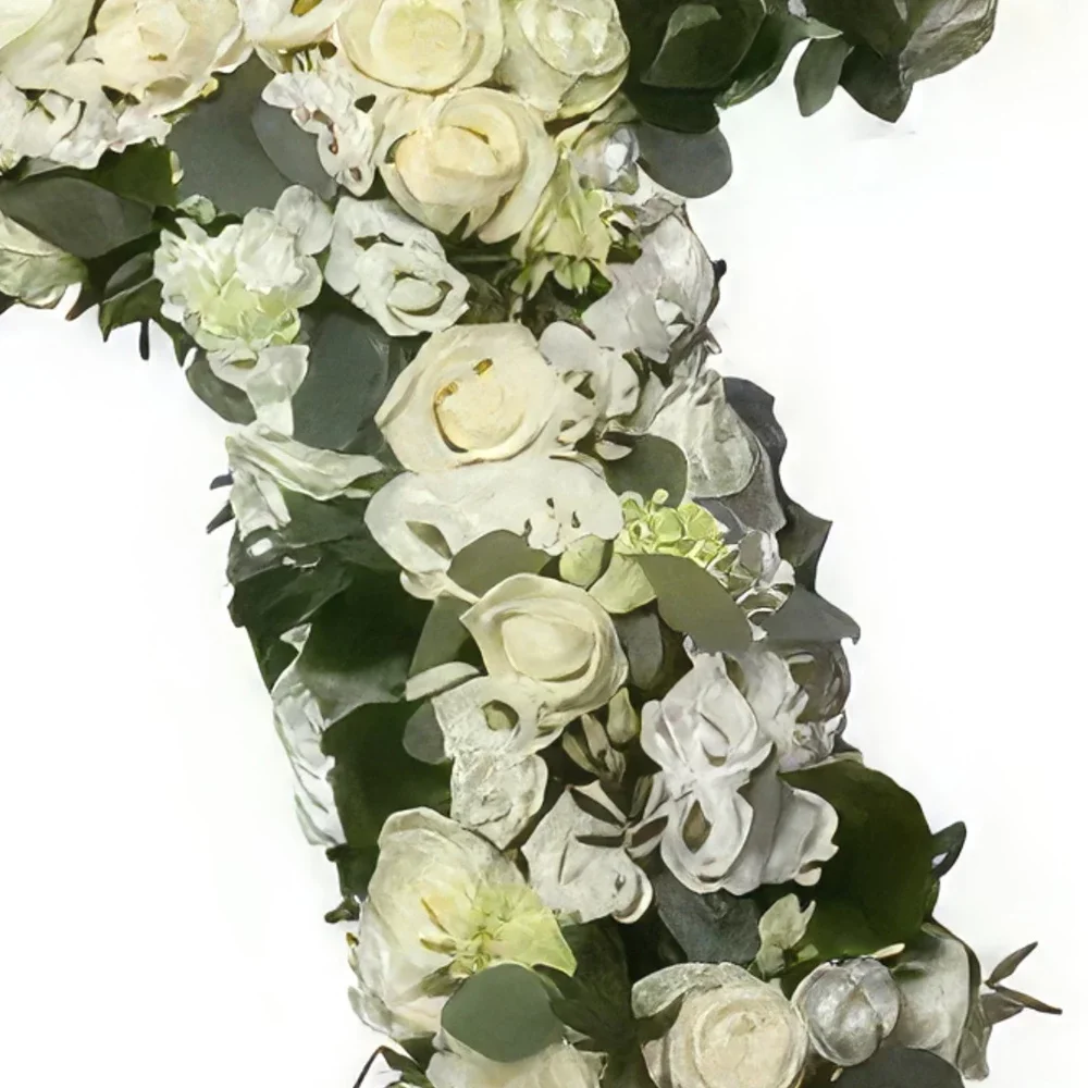 Quarteira blomster- Hvid kors begravelse Blomst buket/Arrangement