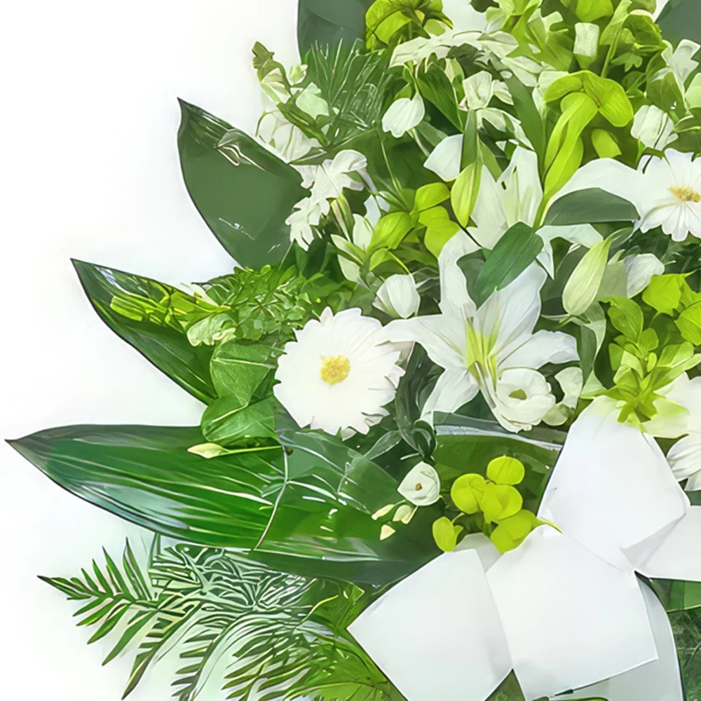 flores Marsella floristeria -  Guirnalda de flores blancas Ramo de flores/arreglo floral