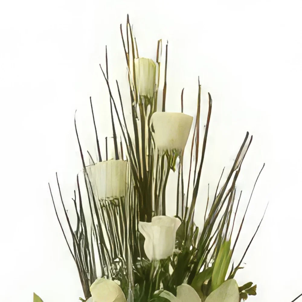 Krakkó-virágok- Fehér virágok piramis Virágkötészeti csokor