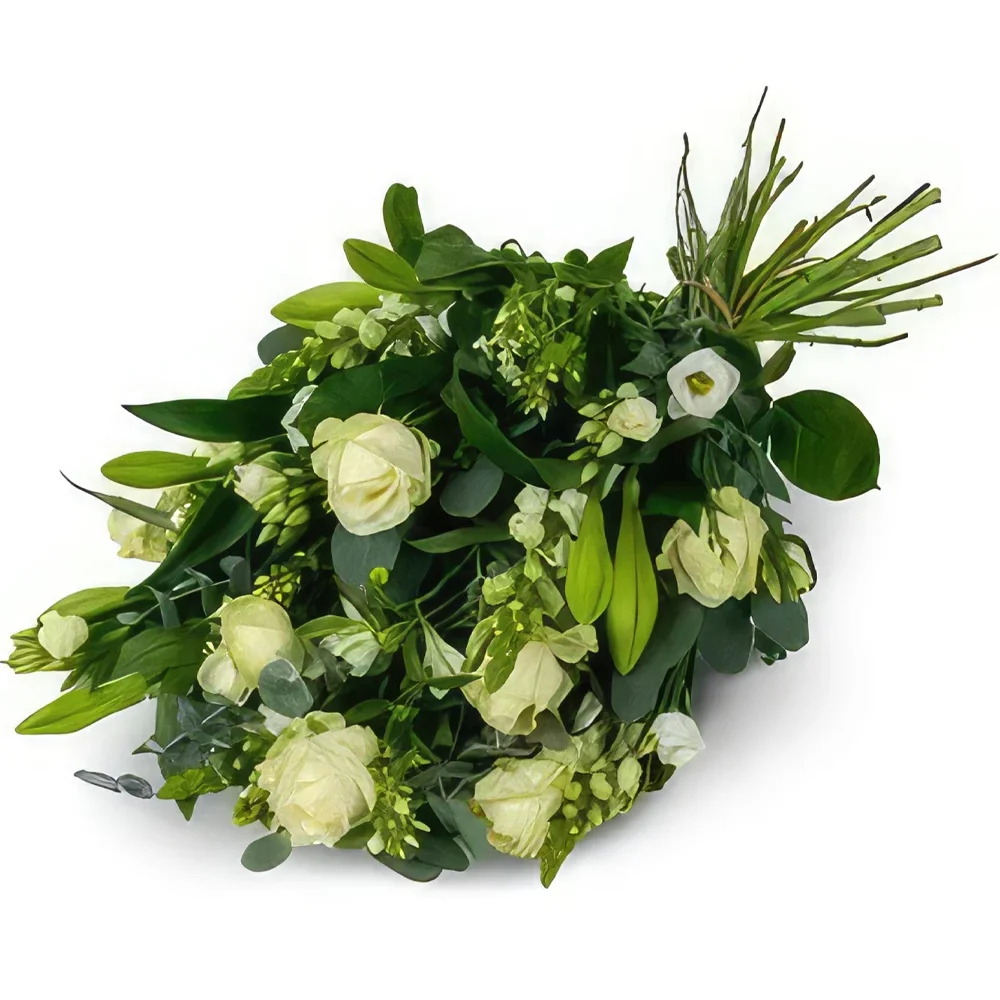 אמסטרדם פרחים- זר לוויה לבן זר פרחים/סידור פרחים
