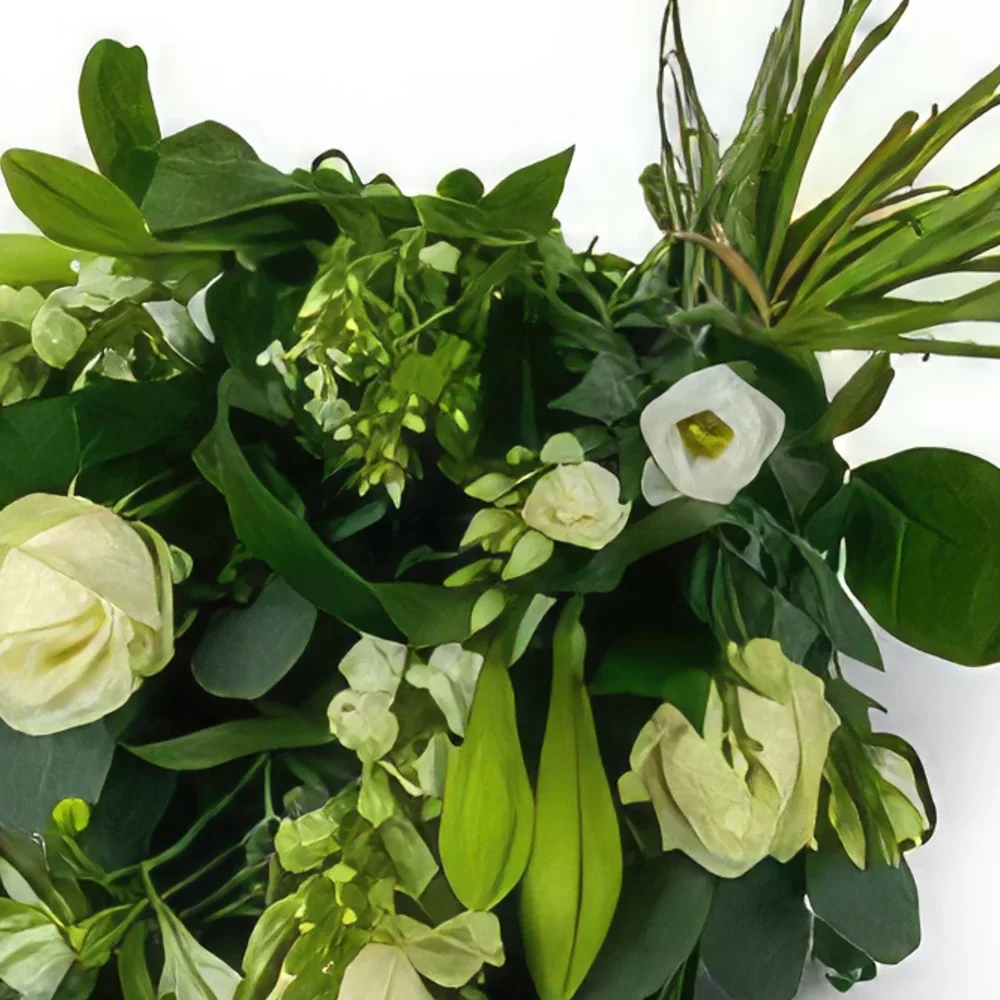 אמסטרדם פרחים- זר לוויה לבן זר פרחים/סידור פרחים