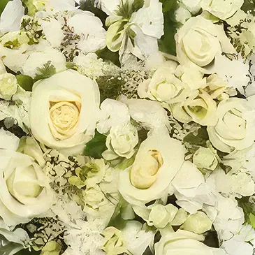 Bukit Tuku flowers  -  White Funeral Heart Flower Bouquet/Arrangement