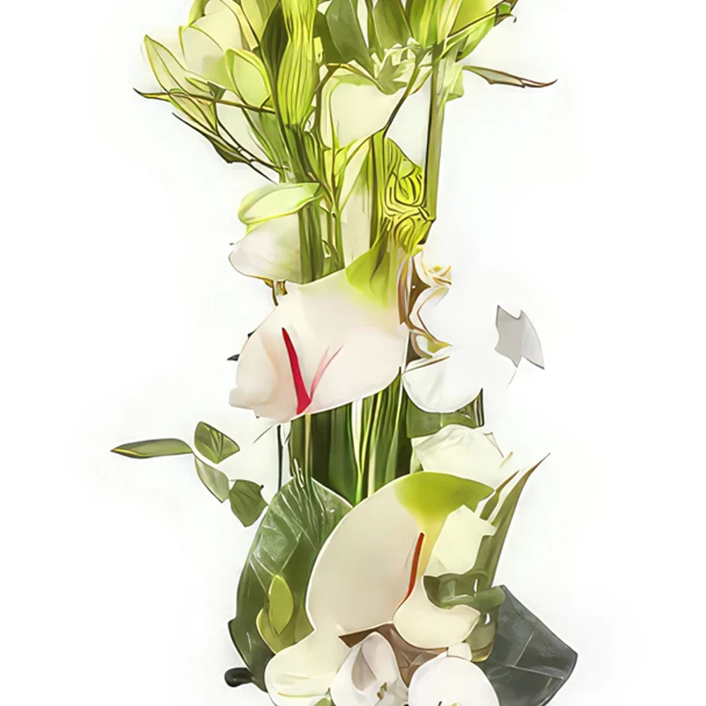 Pau bunga- Gubahan Bunga Meringue Putih Sejambak/gubahan bunga
