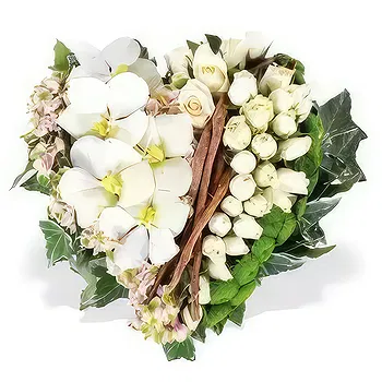 Aurignac flowers  -  White mourning heart Sweetness Flower Delivery