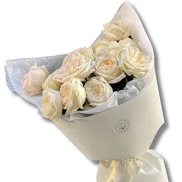 Garhoud flowers  -  White O'Hara Roses Bouquet Flower Bouquet/Arrangement
