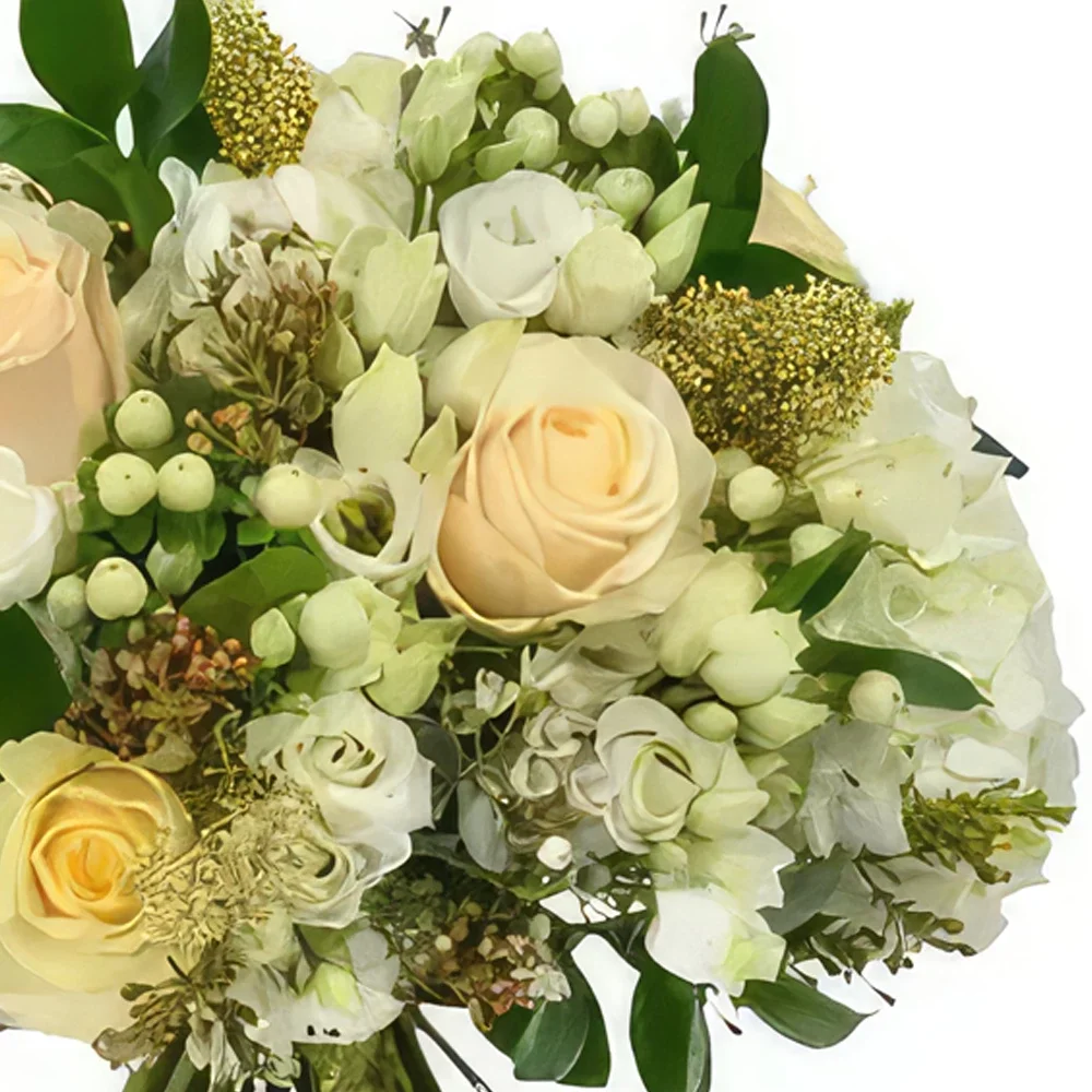 flores Bristol floristeria -  Felicidad blanca y durazno Ramo de flores/arreglo floral