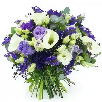 France flowers  -  White & purple round bouquet Ostrava Flower Delivery