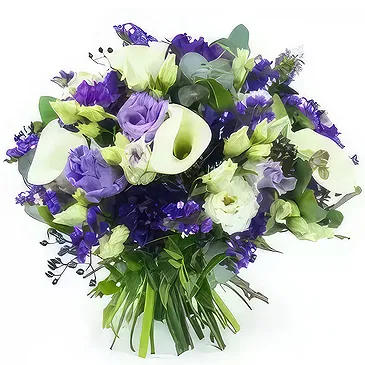Le François flowers  -  White & purple round bouquet Ostrava Flower Bouquet/Arrangement