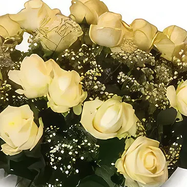 Wroclaw flowers  -  White Arrangement 3 Flower Bouquet/Arrangement