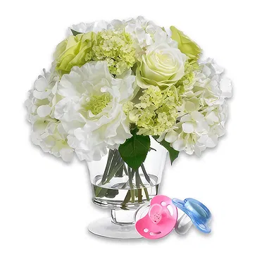 Osidda flowers  -  Bouquet of White Flowers with Pacifier Flower Bouquet/Arrangement