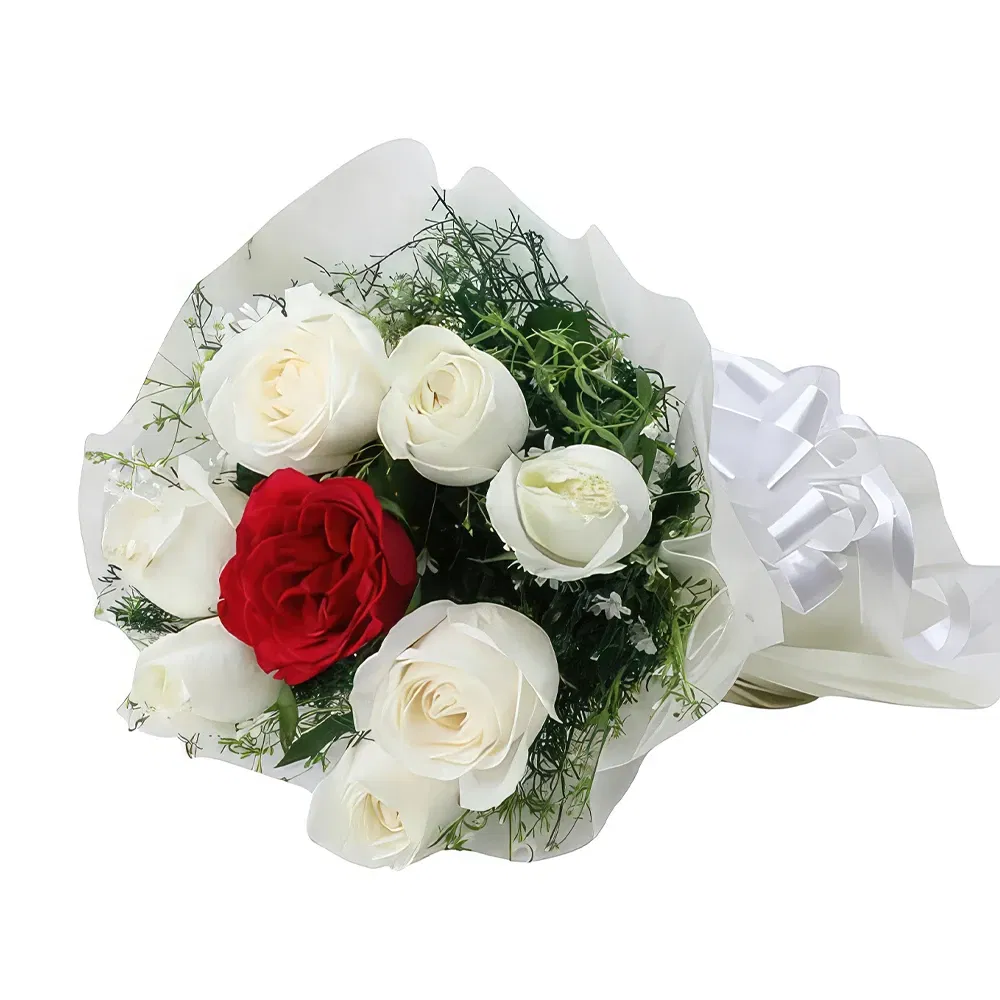 Yatta flowers  -  White & Red Rose Flower Delivery