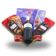 Montenegro online bloemist - Wijn en chocolade geschenkset Boeket