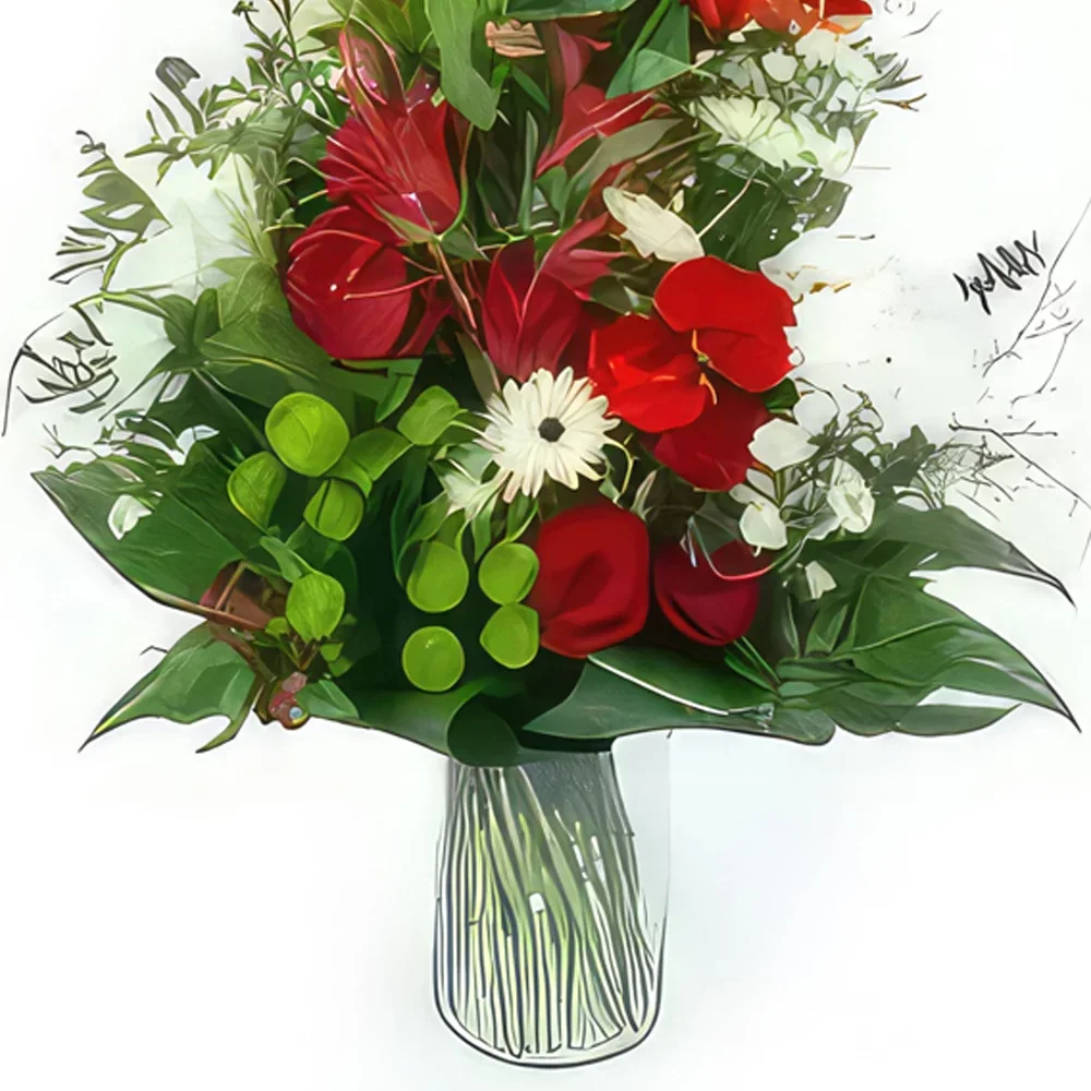 nett Blumen Florist- Kranz in der Hand Ovide Bouquet/Blumenschmuck