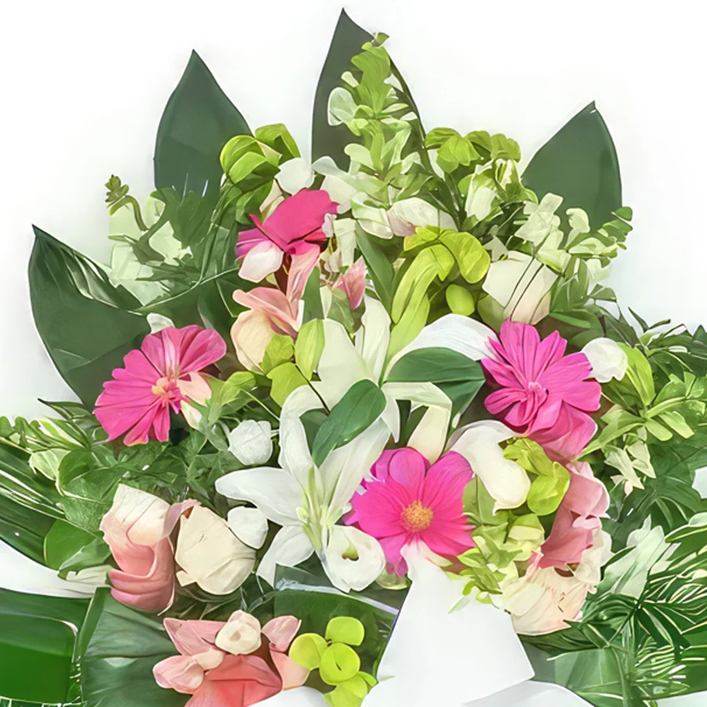 fiorista fiori di bordò- Ghirlanda di fiori rosa e bianchi Bouquet floreale