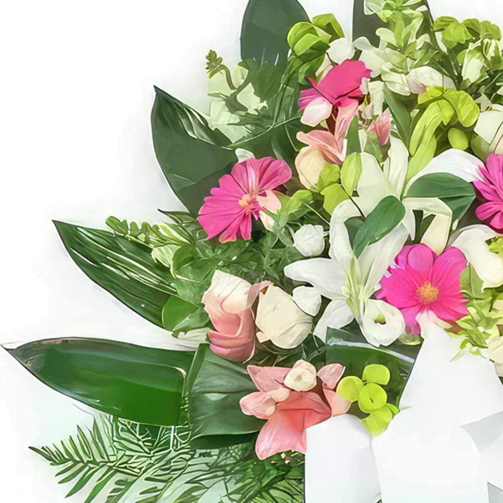 Λιλ λουλούδια- Στεφάνι από ροζ & λευκά λουλούδια Μπουκέτο/ρύθμιση λουλουδιών
