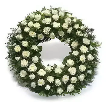 Ayer Puteh blomster- Krans af hvide roser Blomst Levering