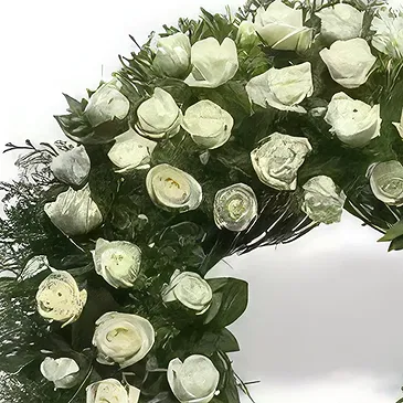 Riversdale flowers  -  Wreath of white roses Flower Bouquet/Arrangement