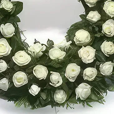 Riversdale flowers  -  Wreath of white roses Flower Bouquet/Arrangement