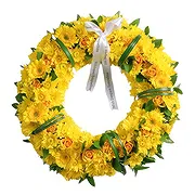 Kaloleni Kwiaciarnia online - Żółty wieniec współczucia Bukiet