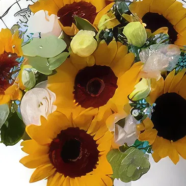 Garhoud flowers  -  Yellow & White Buds Flower Bouquet/Arrangement