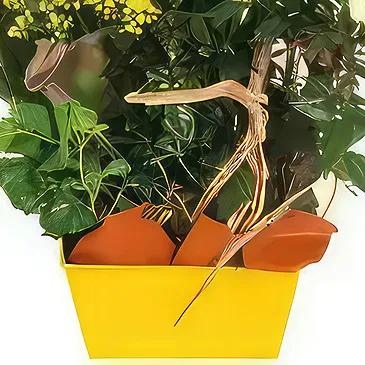Seignalens flowers  -  Yellow & white mourning composition Intensity Flower Bouquet/Arrangement