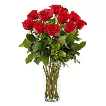 Italy flowers  -  Composition of 12 roses Baskets Delivery