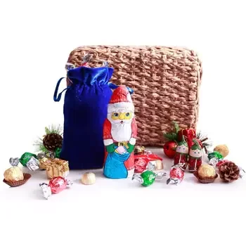 De Britiske Jomfruøer online Blomsterhandler - Chokolade Julemanden Buket