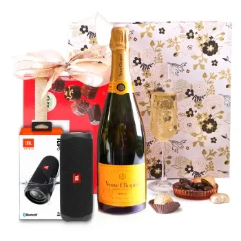 Cambodia flowers  -  Veuve Clicquot Symphony Set with JBL Flip 5 Baskets Delivery
