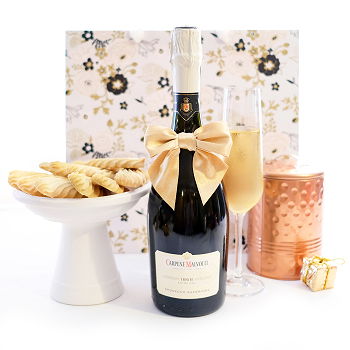 flores de Alummot- Prosecco e biscoitos Flor Entrega